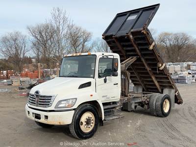 2006 Hino 268 12' Flatbed Dump Tilt Truck Diesel Automatic Chelsea PTO bidadoo