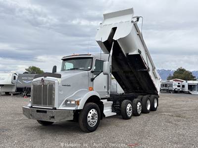 2009 Kenworth T800 18 Yard Quad Axle Dump Truck High Lift PTO MT Cummins bidadoo