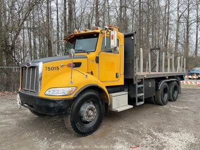 2006 Peterbilt 335 T/A Flatbed Stake Bed Truck Tractor Caterpillar A/T bidadoo