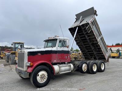 Peterbilt 378 Tri-Axle 10-Yard Hydraulic Lift Dump Truck Caterpillar M/T bidadoo