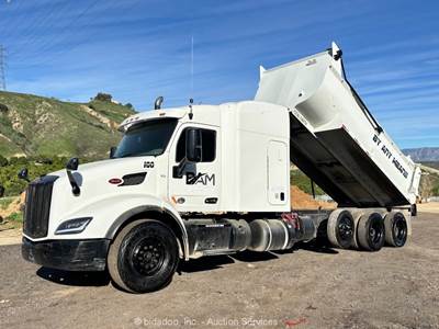 2017 Peterbilt 579 Sleeper Super 10-Yard Tri-Axle Semi Dump Truck A/T bidadoo