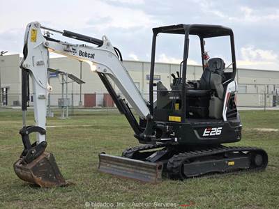 2022 Bobcat E26 Compact Hydraulic Excavator Backhoe Bucket Blade Aux bidadoo