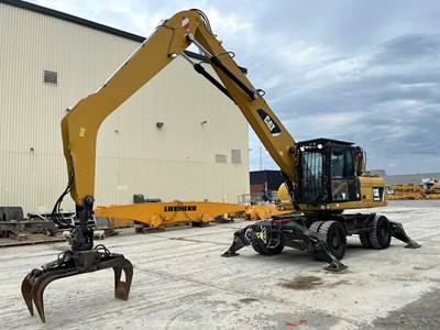 2014 Caterpillar M318DMH Material Handler Elevated Cab Hydraulic Grapple bidadoo