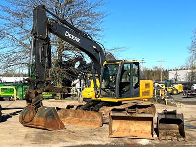 2012 John Deere 120D Hydraulic Excavator Tractor Cab Aux Hyd Thumb Q/C bidadoo