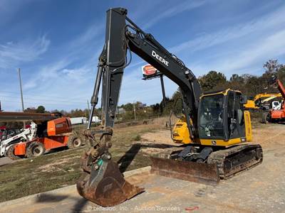 2022 John Deere 135G Excavator Trackhoe Dozer Cab A/C Aux Hyd Q/C Bucket bidadoo