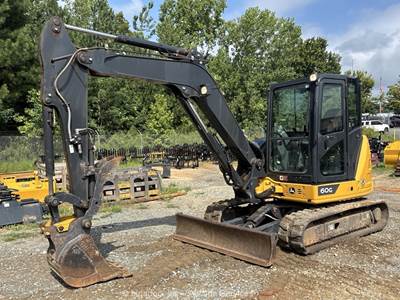 2023 John Deere 60G Compact Excavator Trackhoe Cab Thumb Blade Aux Hyd bidadoo