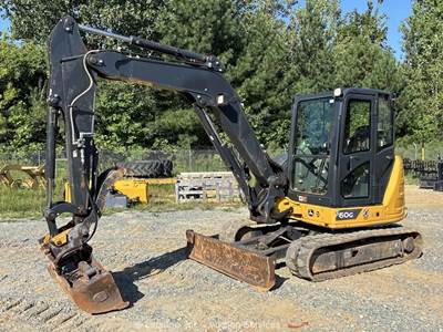 2023 John Deere 60G Excavator Trackhoe Dozer Cab Aux Hyd Thumb Bucket bidadoo