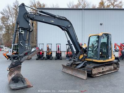 2018 John Deere 85G Midi Excavator Dozer Aux Hyd Thumb QC Cab A/C Bucket bidadoo