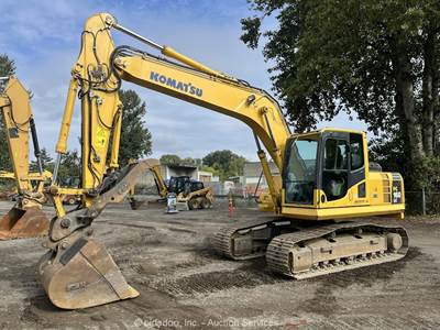 2013 Komatsu PC160LC-8 Hydraulic Cab Excavator Aux Hyd QC Thumb Cummins bidadoo