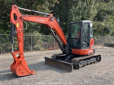2021 Kubota KX057-5 Compact Excavator Blade Bucket Cab Backhoe Diesel bidadoo
