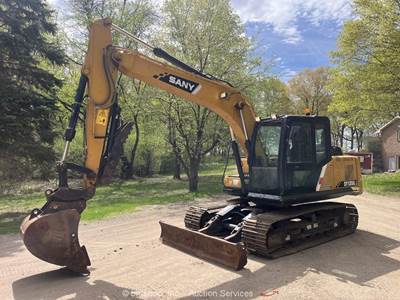 2018 Sany SY135C Excavator Cab Auv Hyd Diesel Back Blade Thumb AC/Hreat bidadoo