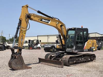 2018 Sany SY135C Excavator Backhoe Crawler Cab Aux Hyd Bucket Blade bidadoo