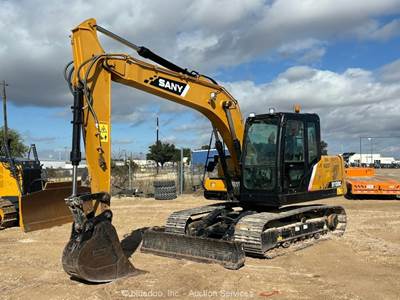 2018 Sany SY135C Excavator Crawler Trackhoe Dozer Aux Hyd Cab A/C Bucket bidadoo