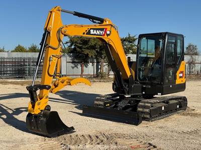 Sany SY55U Excavator Crawler Trackhoe Dozer Aux Hyd Thumb Cab A/C bidadoo