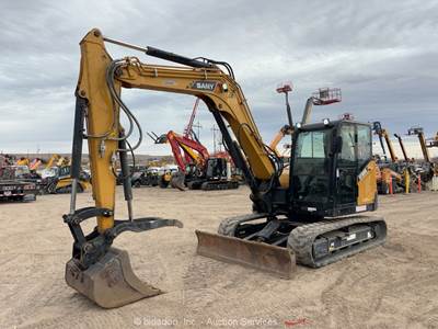 2023 Sany SY80U Excavator Trackhoe Dozer Cab A/C Aux Hyd Thumb Bucket bidadoo