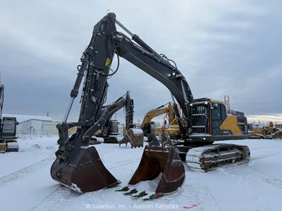2021 Volvo EC350EL Hydraulic Excavator Trackhoe Thumb Bucket Aux Cab A/C bidadoo