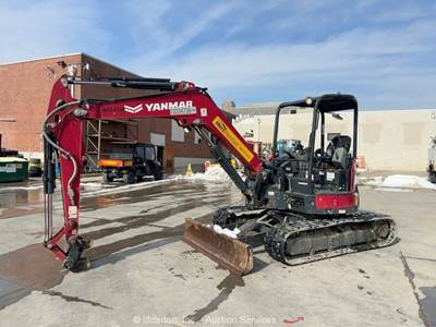 2021 Yanmar VIO55-6A Hydraulic Compact Excavator Backhoe Aux QC Blade bidadoo