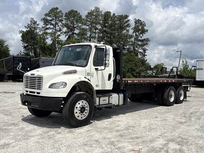 2015 Freightliner M2106 T/A 24' Flatbed Delivery Cargo Truck Cummins bidadoo