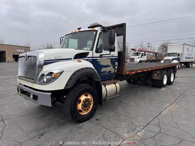 2014 International 7600 T/A 24' Flatbed Stakebed Truck Maxx Force M/T bidadoo