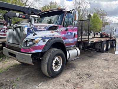 2013 International 7600 24' Tri-Axle Flatbed Truck MaxxForce bidadoo -Repair