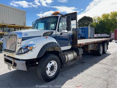 2015 International 7600 SBA T/A 22' Flatbed Stakebed Truck Diesel A/T bidadoo