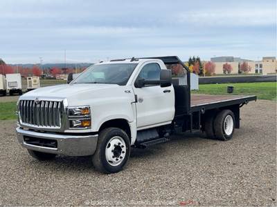 2023 International CV515  S/A 12' Flatbed Utility Truck Diesel LOW MILES bidadoo