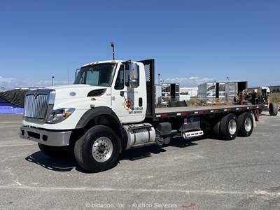 2015 International WorkStar 7600 24' T/A Flatbed Truck Navistar N13 M/T bidadoo