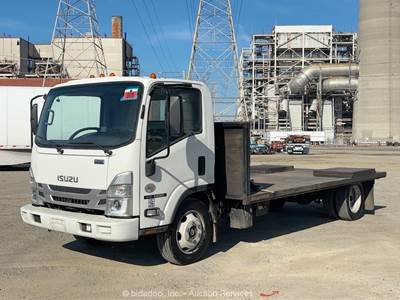 2023 Isuzu NPR 15' Flatbed Cargo Delivery Truck Dually Diesel 5.2L A/T bidadoo