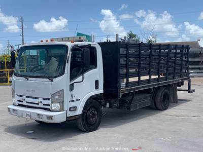 2009 Isuzu NQR S/A Cab-Over 16' Flatbed Stakebed Delivery Truck A/T bidadoo