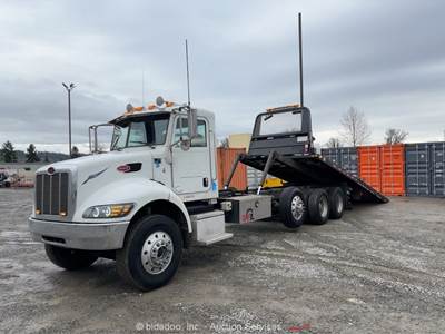 2013 Peterbilt 348 Rollback Flatbed Winch Triple Axle Truck Paccar A/T bidadoo