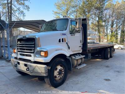 2008 Sterling LT9500 26' T/A Flatbed Truck Forklift Mount Cat Diesel bidadoo