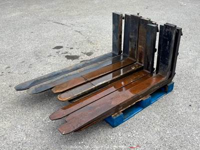 Lot of (5 Pairs) Industrial Forklift Truck Standard Taper Steel Forks bidadoo