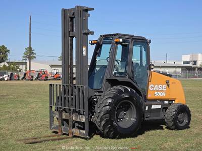 2023 Case 588H 4WD 8,000 lbs Rough Terrain Forklift Cab Lift Truck RT bidadoo