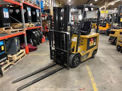 2018 Caterpillar EC25N2 5,000 lbs Electric Warehouse Forklift Lift Truck bidadoo