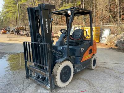 2022 Doosan G25E-7 5,000 lbs Warehouse Industrial Forklift Lift Truck bidadoo