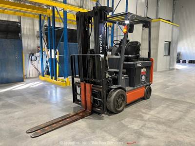 2014 Toyota 8FBCU30 6,000 lbs Electric Industrial Forklift Lift Truck bidadoo