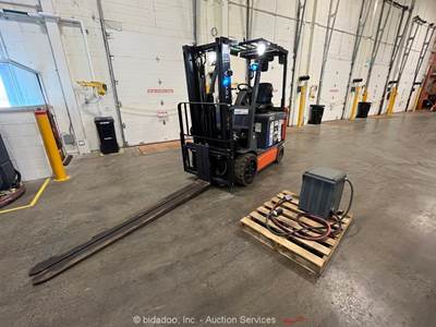 2020 Toyota 8FBCU30 6,000 lbs Electric Industrial Forklift Lift Truck bidadoo