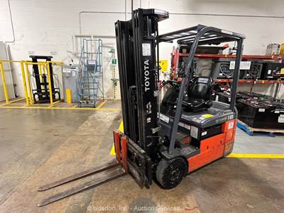 2021 Toyota 8FBE18U 3,000 lbs Electric 3 Wheel Warehouse Forklift Lift bidadoo
