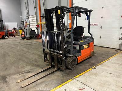 2018 Toyota 8FBE20U 3,550 lbs Electric 3 Wheel Electric Forklift Lift bidadoo