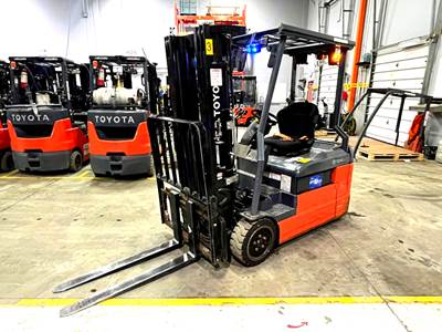 2018 Toyota 8FBE20U 3,550 lbs Electric 3 Wheel Electric Forklift Lift bidadoo