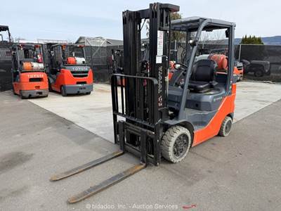 2021 Toyota 8FGCU25 4,500 lbs Industrial Warehouse Forklift Lift Truck bidadoo