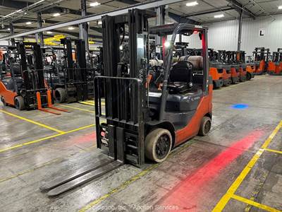2021 Toyota 8FGCU25 5,000 lbs Industrial Warehouse Forklift Truck LPG bidadoo