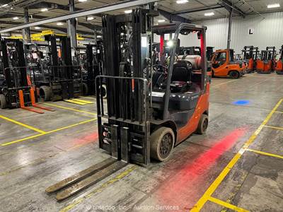 2021 Toyota 8FGCU25 5,000 lbs Industrial Warehouse Forklift Truck LPG bidadoo