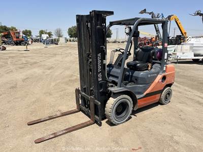 2019 Toyota 8FGU25 5,000 LB Warehouse Forklift Lift Truck Dual Fuel bidadoo