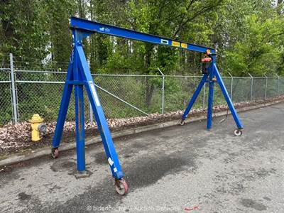 Vestil Adjustable Height Steel Gantry Crane CM Shopstar Hoist 500 LB bidadoo