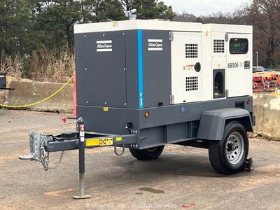 2023 Atlas Copco QAS70IDFT4 56kW Towable Generator 70kVA Genset Isuzu bidadoo