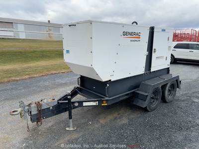 2018 Generac MDG75 60kW Towable Generator GenSet 75kVA Kubota Trailer bidadoo