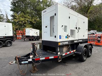 2021 JCB G70RS 56kW Towable Generator 70kVA GenSet Diesel Tandem Axle bidadoo