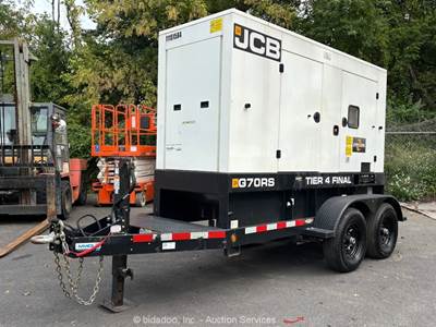 2021 JCB G70RS T/A 56kW Towable Generator 70kVA Genset Tier 4 Final bidadoo