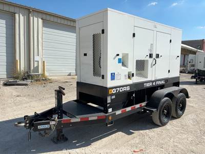 2021 JCB G70RS 56kW Towable Diesel Generator 70kVA Auto Start T/A bidadoo